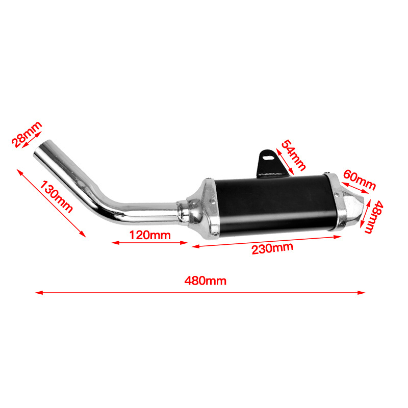 HIAORS 28mm Motorcycle Exhaust Muffler Pipe for 50cc 70cc 107cc 110cc 125cc for Honda XR50 CRF50