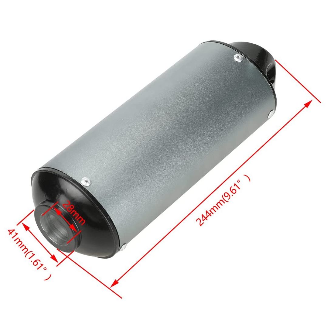 HIAORS 28mm Exhaust Pipe Muffler Clamp for 50cc 110cc 125cc Coolster Taotao Chinese Dirt Pit Bike Quad 4 Wheeler ATV Gray