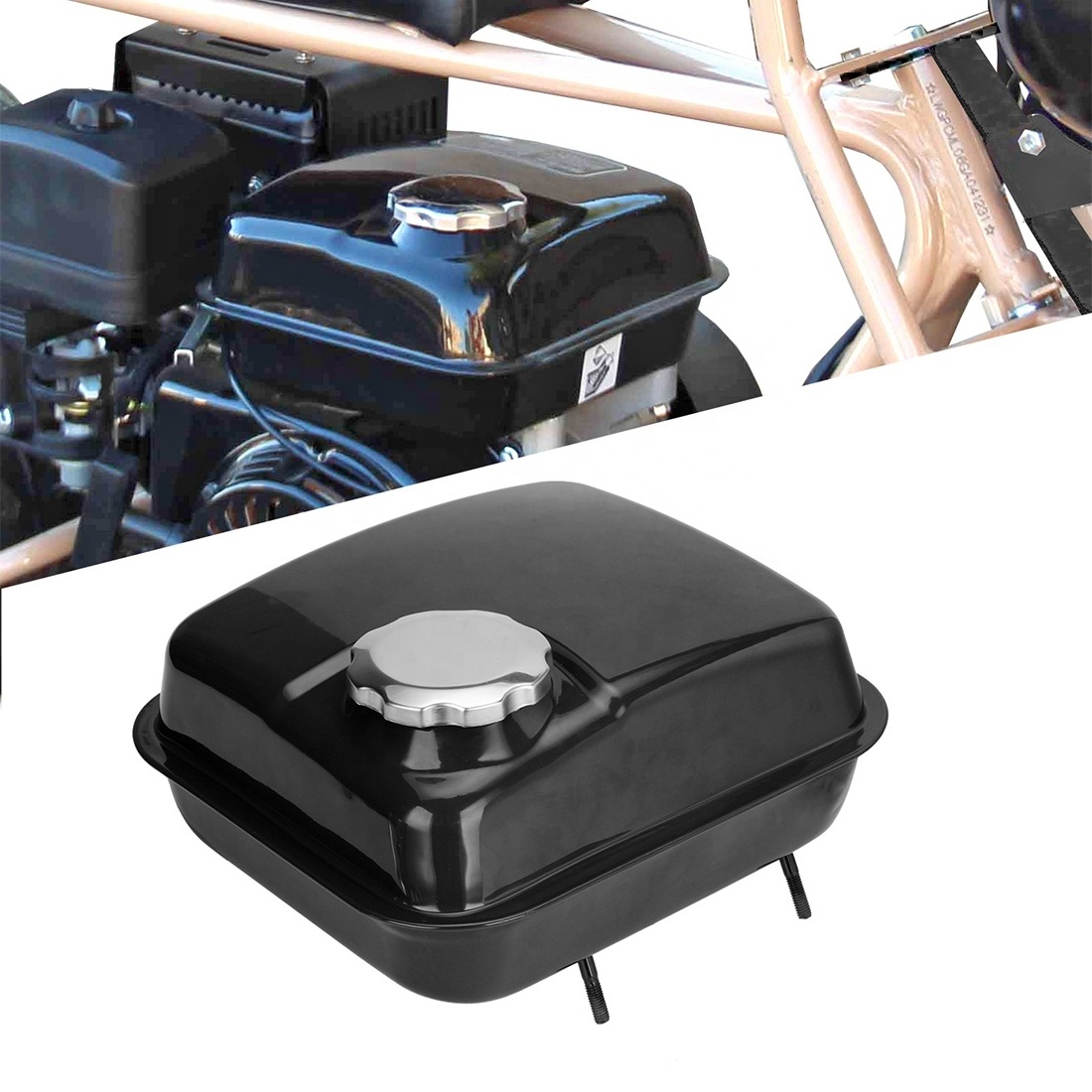 HIAORS Gas Fuel Tank with Stainless Cap for Predator 212cc Coleman CT200u KT196 Baja MB200 Mini Bike Go Kart Small Clone Engine