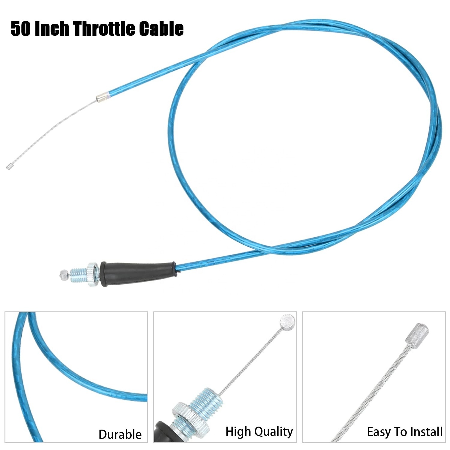 HIAORS High Quality 50 inch Throttle Cable for Predator 79cc 97cc 196cc 212cc Baja Coleman Motovox Monster Mini Bike Go Kart