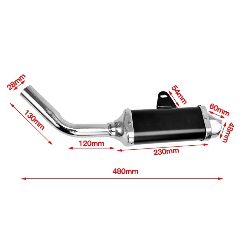 HIAORS Customize 28mm Motorcycle Exhaust Muffler Pipe for 50cc 70cc 107cc 110cc 125cc for Honda XR50 CRF50