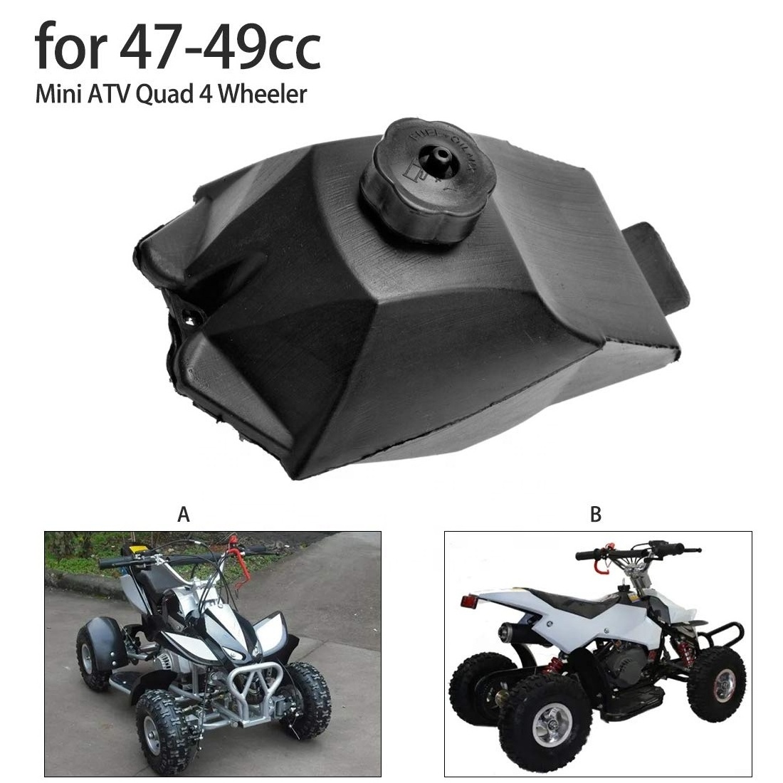 HIAORS Dirt Pocket Bike Mini Moto Gas Fuel Petrol Tank for 2 Stroke 47cc 49cc Chinese Kids Mini ATV Quad 4 Wheeler Plastic