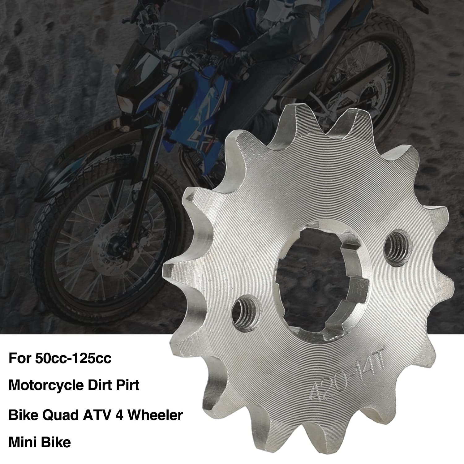 HIAORS 420-14T Front Engine Sprocket 20mm for XT125 SL100 Taotao Motorcycle Chinese Dirt Pit Bike Quad ATV 4 Wheeler Mini Bike