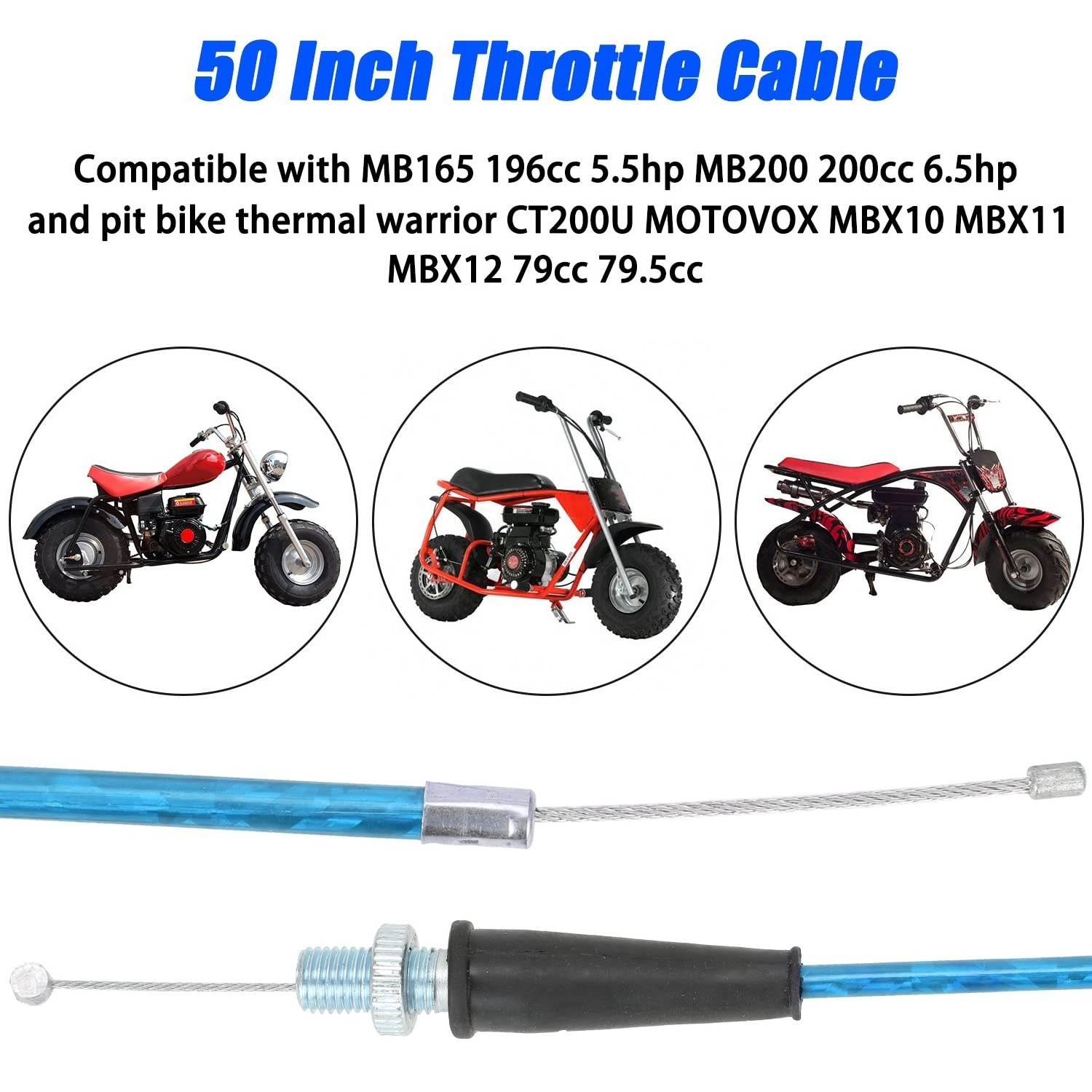 HIAORS 7/8 Twist Throttle Handle Cable Grip Kit for Predator 196cc 6.5hp Coleman CT200U BT200X Motovox MBX10 Mini Bike Go Kart