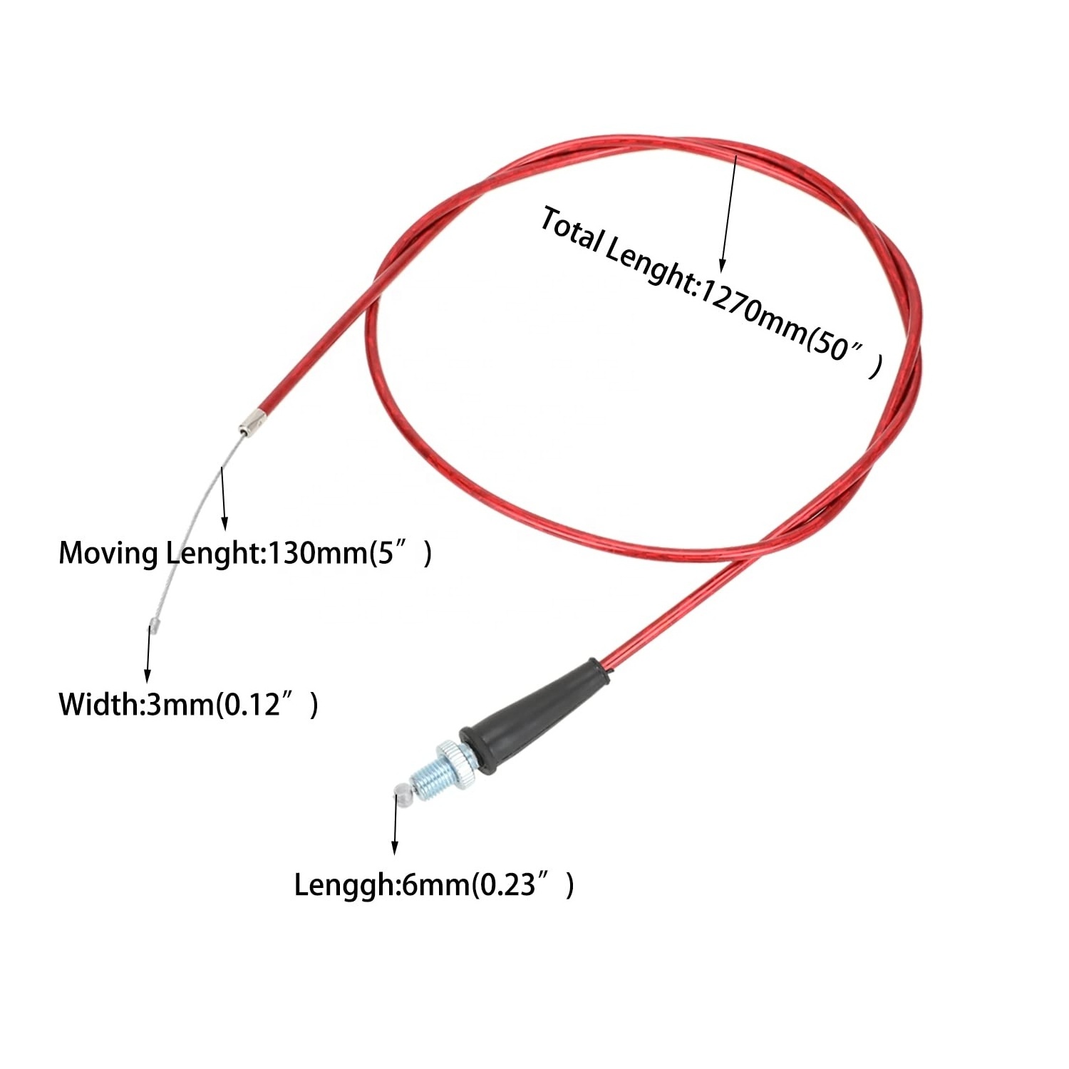 HIAORS 50 inch Mini Bicycle Throttle Cable,compatible with  for 212cc 6.5hp Coleman  Baja Warrior Monster Motovox Mini Bike