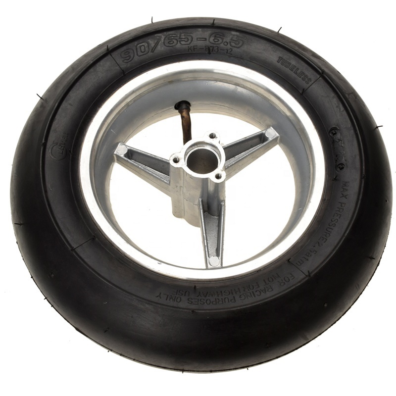 HIAORS Motorcycle 90/65-6.5 Smooth Wheel Hub Tire for 2 Stroke Tyre Rocket Motor Scooter Mini Pocket Bike