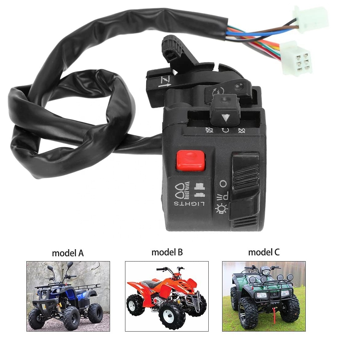 HIAORS 5 Function 9 Wire Left Starter Light Choke Switch for 150cc 200cc 250cc 300cc TaoTao Baja Chinese ATV Quad 4 Wheeler