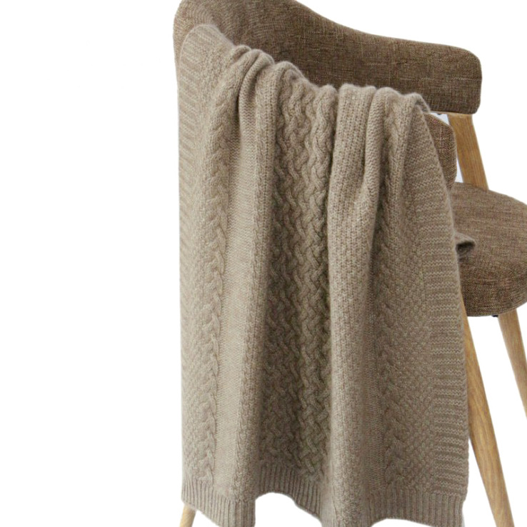 Luxury Knit Cable Baby Blanket Mongolian Pure Hand Knitted Organic 100% Cashmere Baby Blanket