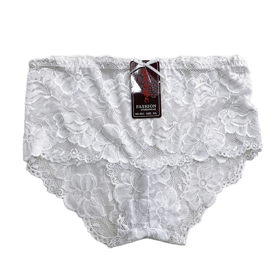 Wholesale XL-XXXL Women's Panties Womens Sexy Lace Breathable Underwear Silky Comfy Lace Briefs