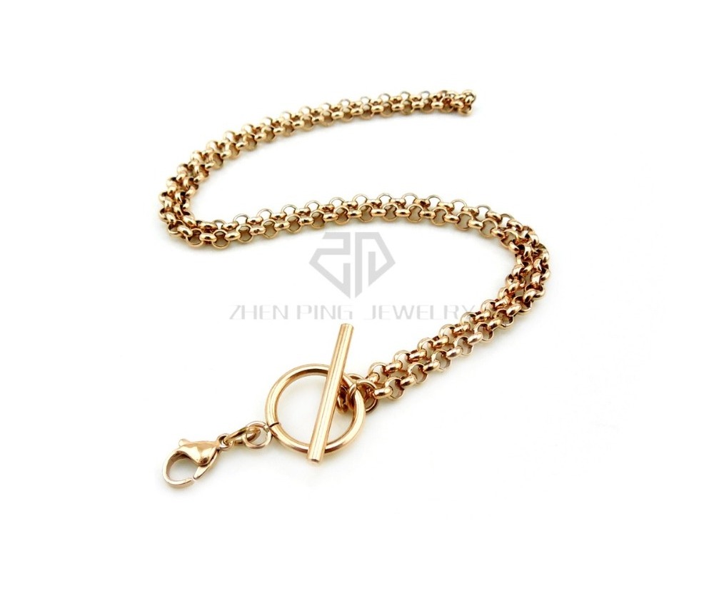 Simple silver 4mm rolo chain 14-24 inch can be choose stainless steel rolo chain with toggle and lobster clasp