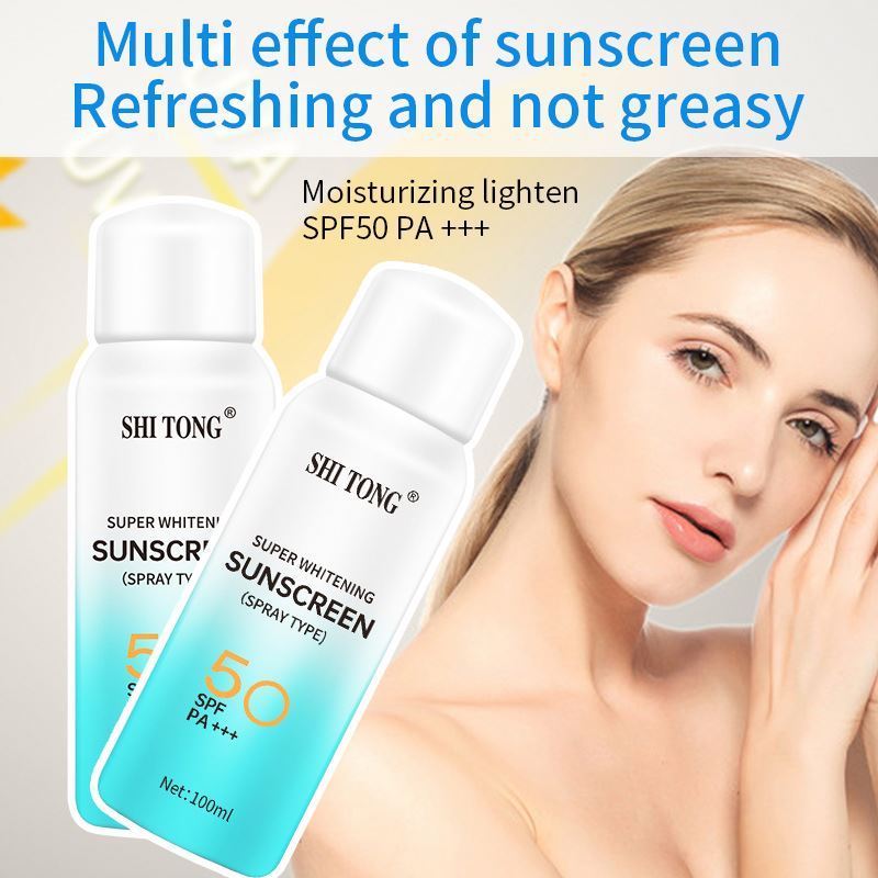 Shitong Facial Solar Blocker Sunscreen Lotion Sunscreen Cream SPF50 Moisturizing Whitening Anti-aging Anti-uv Korean 100ml Foam