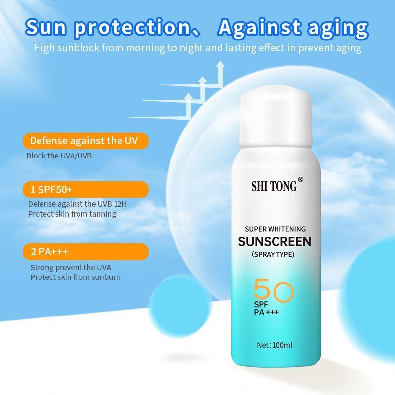 Shitong Facial Solar Blocker Sunscreen Lotion Sunscreen Cream SPF50 Moisturizing Whitening Anti-aging Anti-uv Korean 100ml Foam