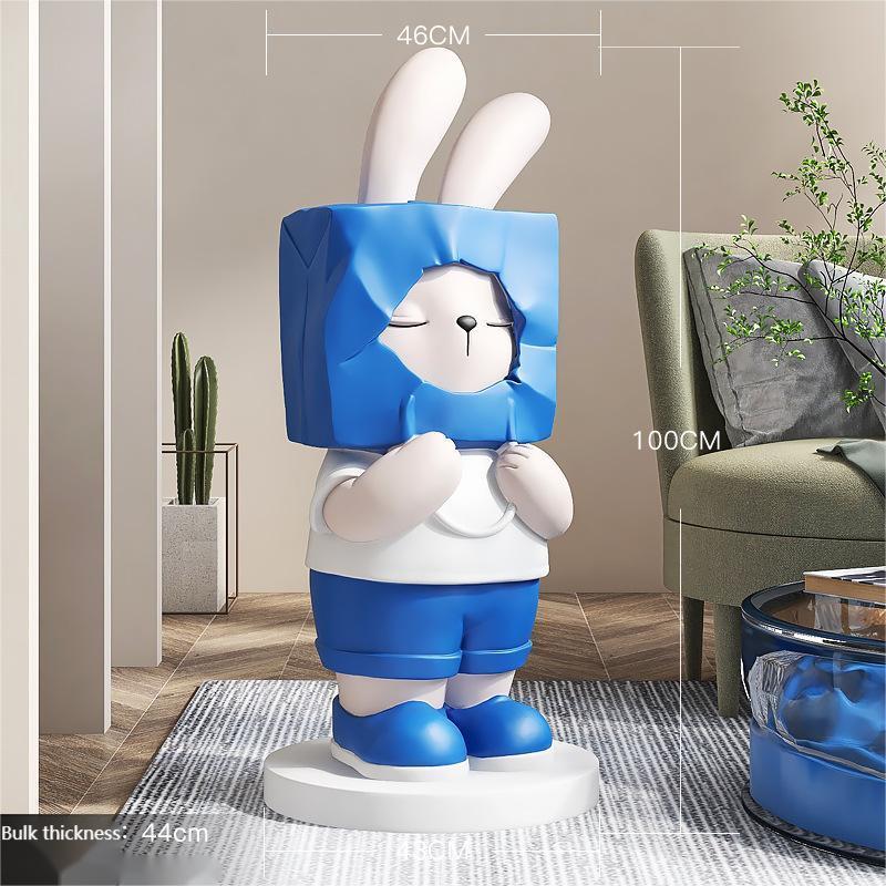 Modern Resin TV Cabinet Net Red Cartoon Rabbit Housewarming Decoration Simple yet Creative Large Floor Decorations for Home