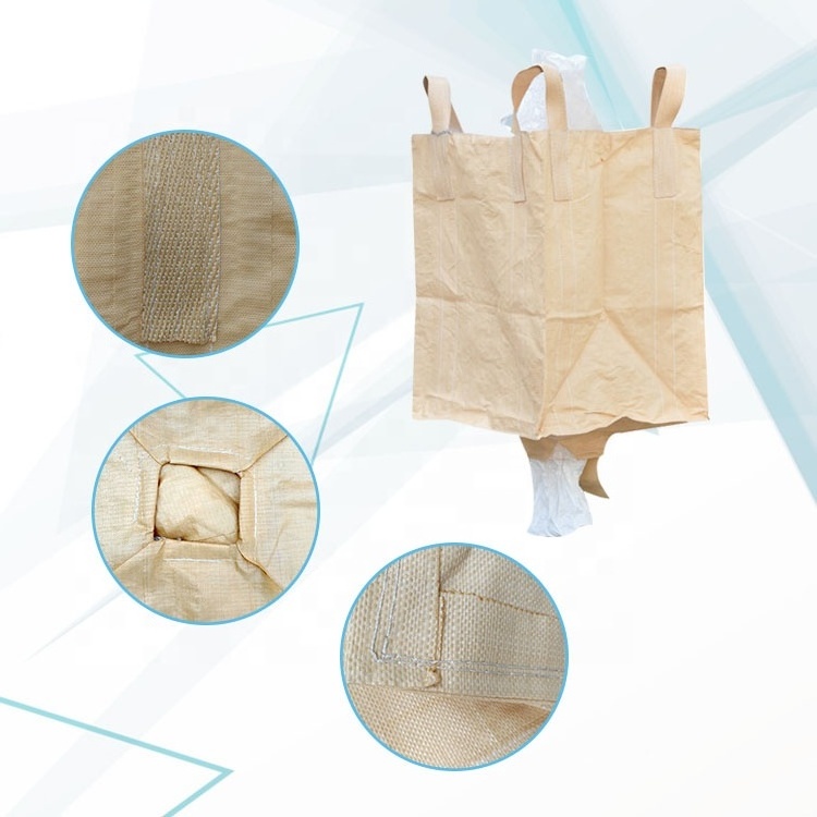 1 Ton PP Bulk Sack Bags Plastic Cover Big Waterproof Container Jumbo Bag for Grain Agriculture