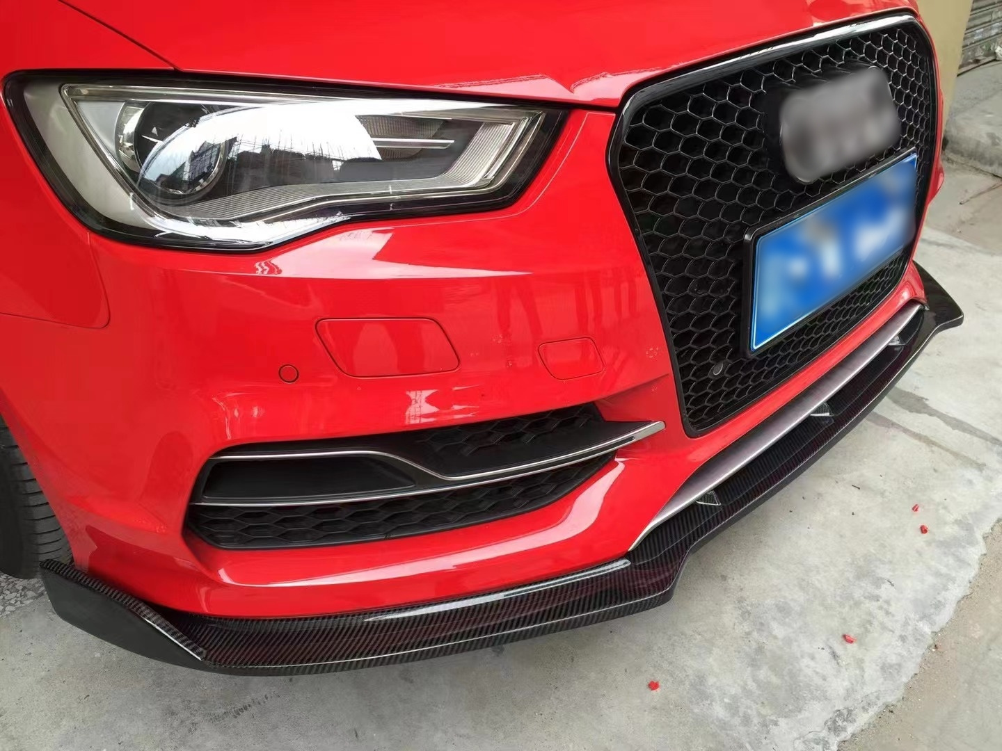 High Quality Accessories Front Chin Lip For Audi A3 S3 RS3 Carbon Fiber Front Bumper Lip Spoiler bodykit 2014-2020 RS Style