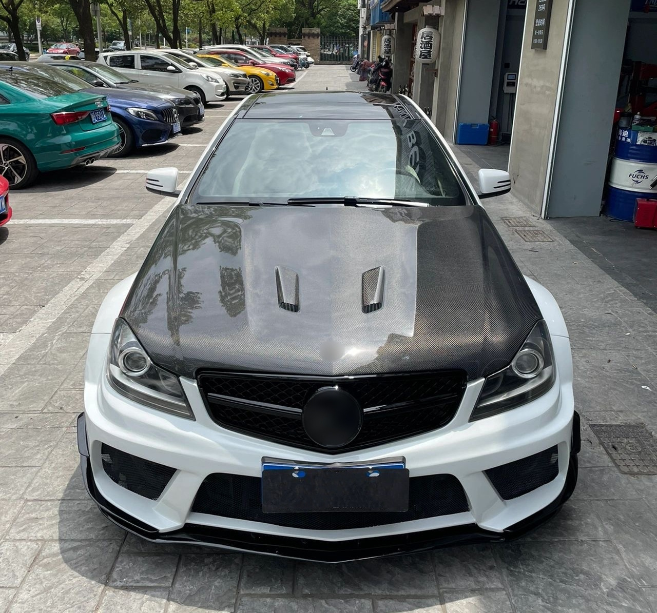 Carbon Fiber Front bonnet For Mercedes C-Class W204 C63 Coupe Sedan Engine Hood body kit Black Series Style