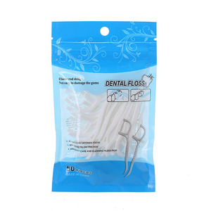 Bulk Custom Logo 100pcs vegan pla handle natural biodegradable floss picks silk floss dental floss pick