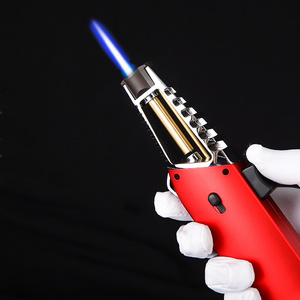 GF928A Wholesale supplier portable distributor mechero personalizado metal torch butane lighter gas refill for kitchen