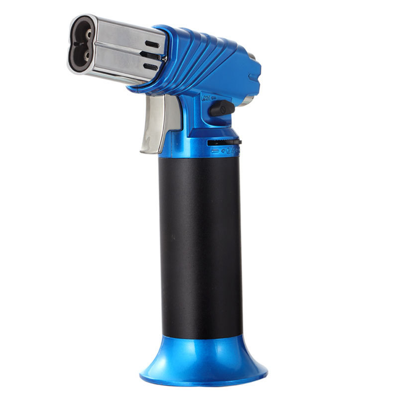 Gf908 Encendedor De Jet 2 Flame Adjustable Torch Dual Construction Refillable Piezo Butane Torch Lighter