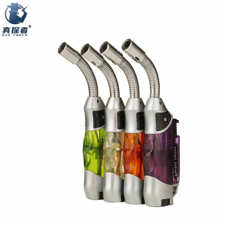 GF8631 custom cheap multifunction mini plastic simple flame smoking micro butane gas blow torch jet candle lighter