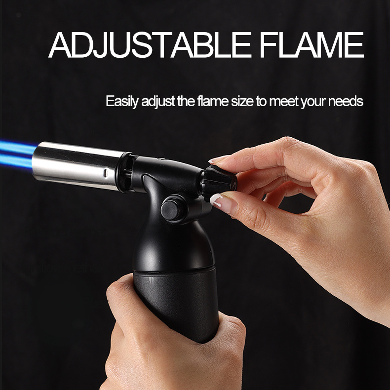 Gf-9262 Powerful Double Flame Metal Purple Butane Gas Torch Blazer Refillable Kitchen Turbine Torch Lighter Bunnings