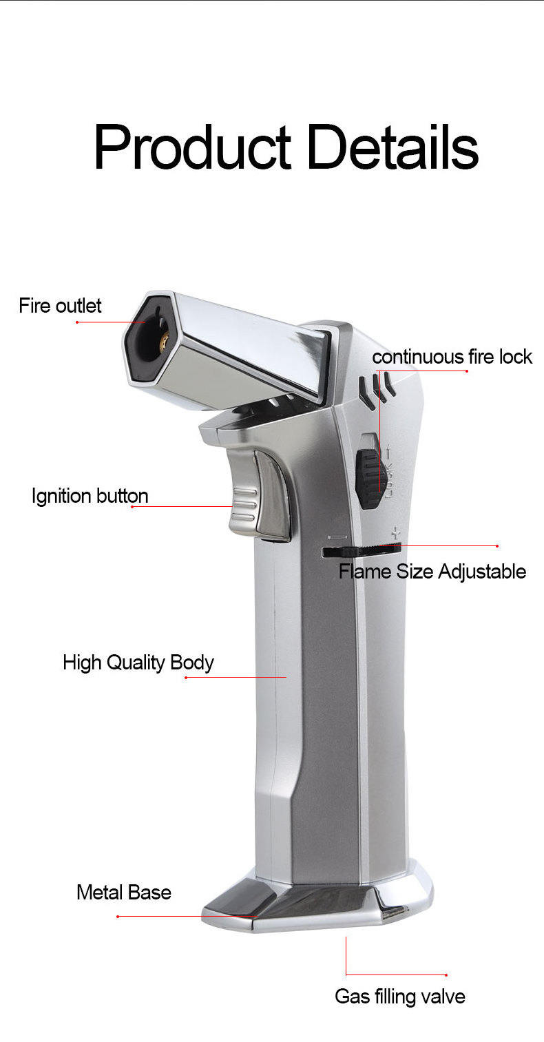 GF915 new product bbq eagle lighter kitchen gas jet torch,single flame blue butane torch lighter