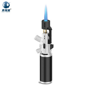 GF-917 New models single jet flame windproof straight gun shape gas refill butane torch blue flame lighter