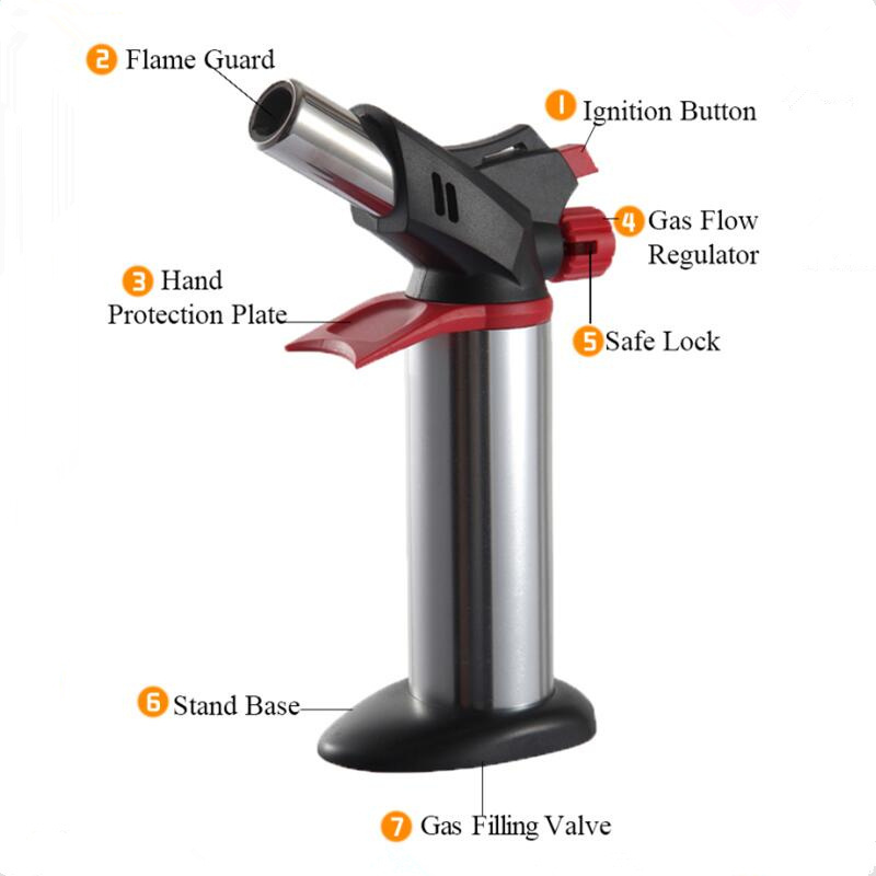 Gf-876 Barbecue Roast Dabbing Bar Refillable Big Flame Gas Fire Torch Lighter Butane Filler