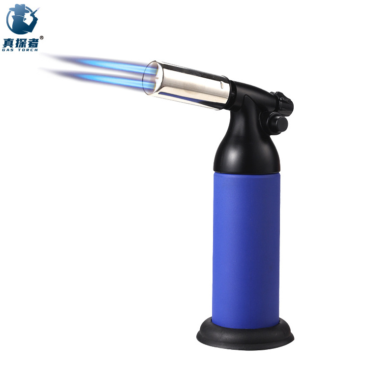 Gf-9262 Customizable Big Double Super Flame Metal Turbo Jet Gas Welding Butane Torch Lighters for Hookah