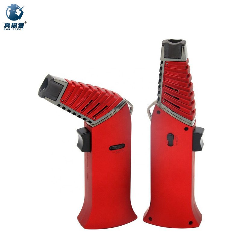 GF928 custom rotate head refillable windproof lighter hookah cooking gas dabbing black butane torch lighter