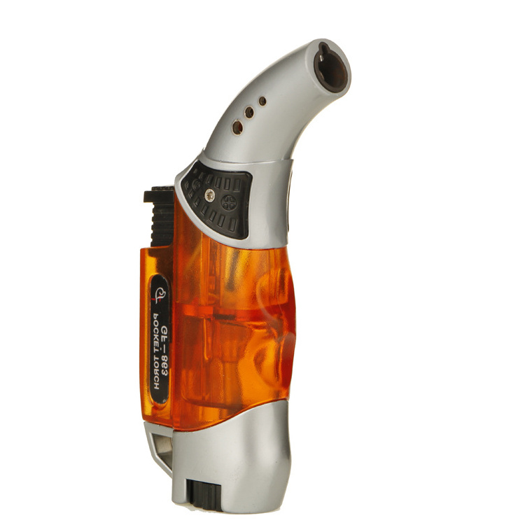 GF863 Factory Cheap Wholesale Refillable Portable Mini Windproof Plastic Small Butane Torch Lighter Suppliers