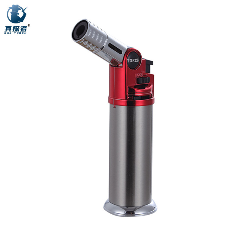 Gf-910 2024 Professional Blue Flame Head Rotated Cigar Kitchen Micro Torch Butane Lighter for Smoking Gift