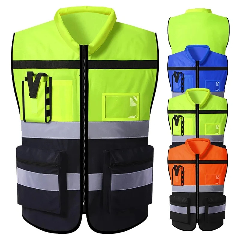 Orange Mesh Tactical Construction Vest Reflect  Reflective Molle Jacket Vest Black With Pockets