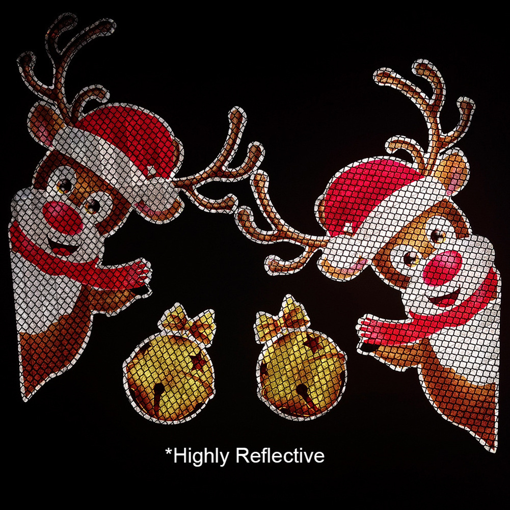 Refrigerator mailbox Holiday decorations Garage door Stickers Christmas elk bells Reflective magnetic car stickers