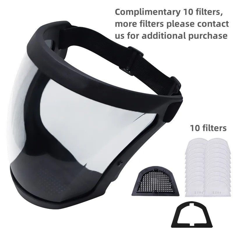 Full Face Mask Reusable Clear Visor Masque A Gaz Antifog Work Safety Glasses Protective Protection Mask