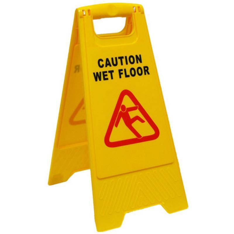 Yellow Wet Floor Caution A Collapsible Sign Bilingual Warning Signs For Commercial Use Potential Hazard