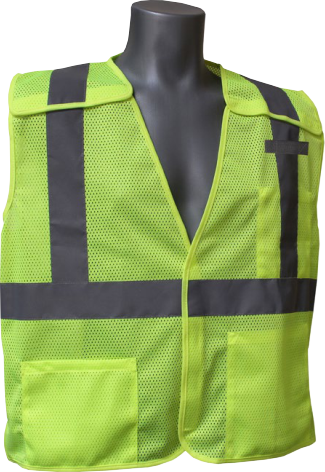 Class 2 Front Pockets Silver Orange Reflective Tape Heavy Woven Two Tone Engineer Safety Vest