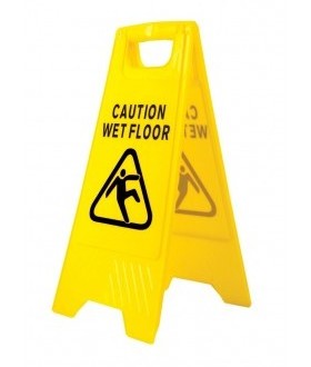 Yellow Wet Floor Caution A Collapsible Sign Bilingual Warning Signs For Commercial Use Potential Hazard