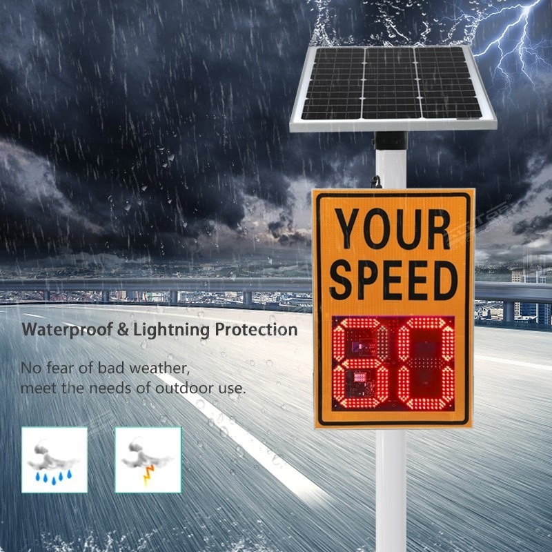 Battery  Led Solar Road Slow Down Flashing Speed Display Radar Traffic Information Signs Board detector de radar de Velocidad