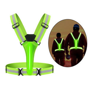 High Visibility custom reflective safety clothing sport USB rechargeable led vest for outdoor cycling/bike