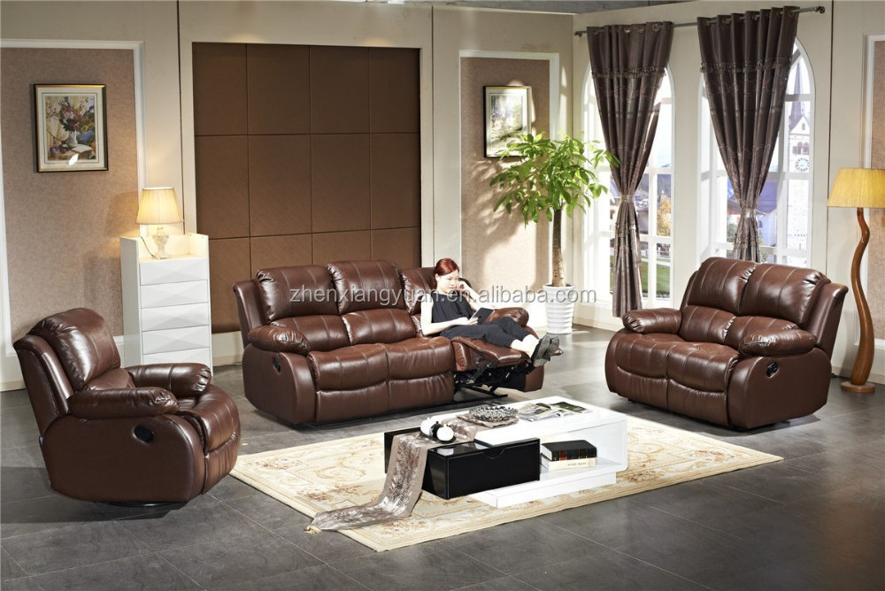 living room furniture recliner luxury sofa sets indoor furniture leather sofa set 3648A