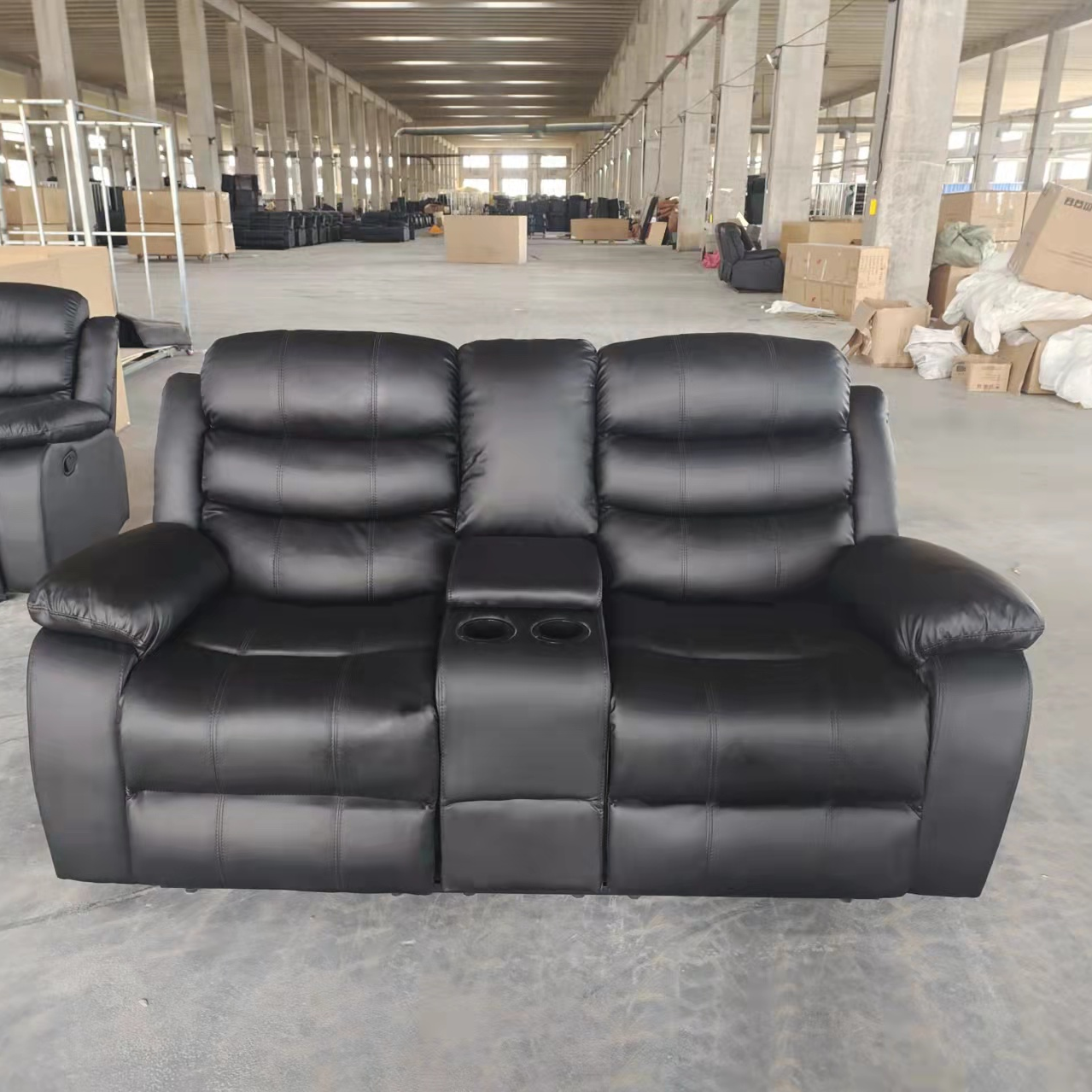 2023 Factory cheap price pu leather 1+2+3 manual recliner sofa set