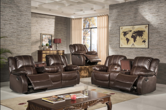 modern reclining PU LEATHER sofa for living room reclining sectional sofas