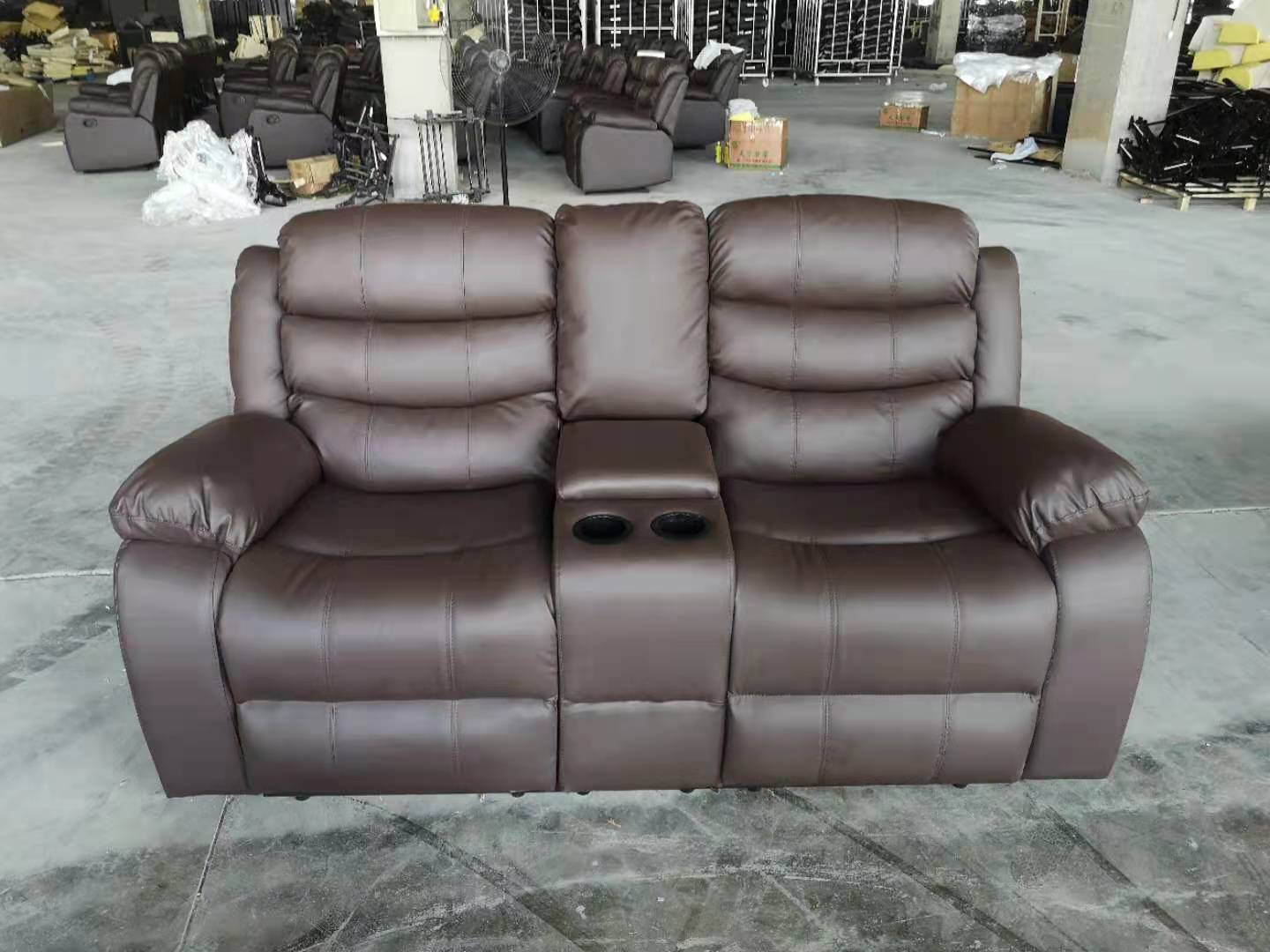 2023 Factory cheap price pu leather 1+2+3 manual recliner sofa set