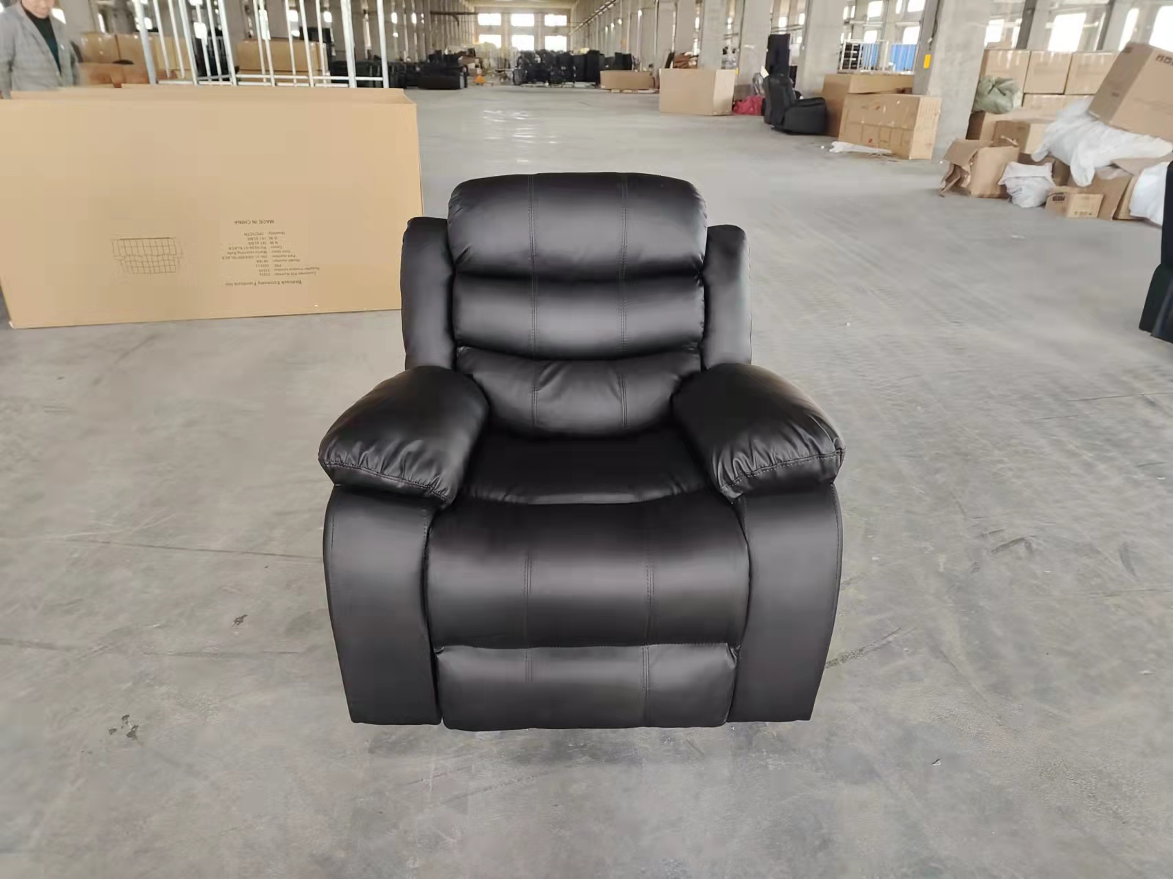 2023 Factory cheap price pu leather 1+2+3 manual recliner sofa set