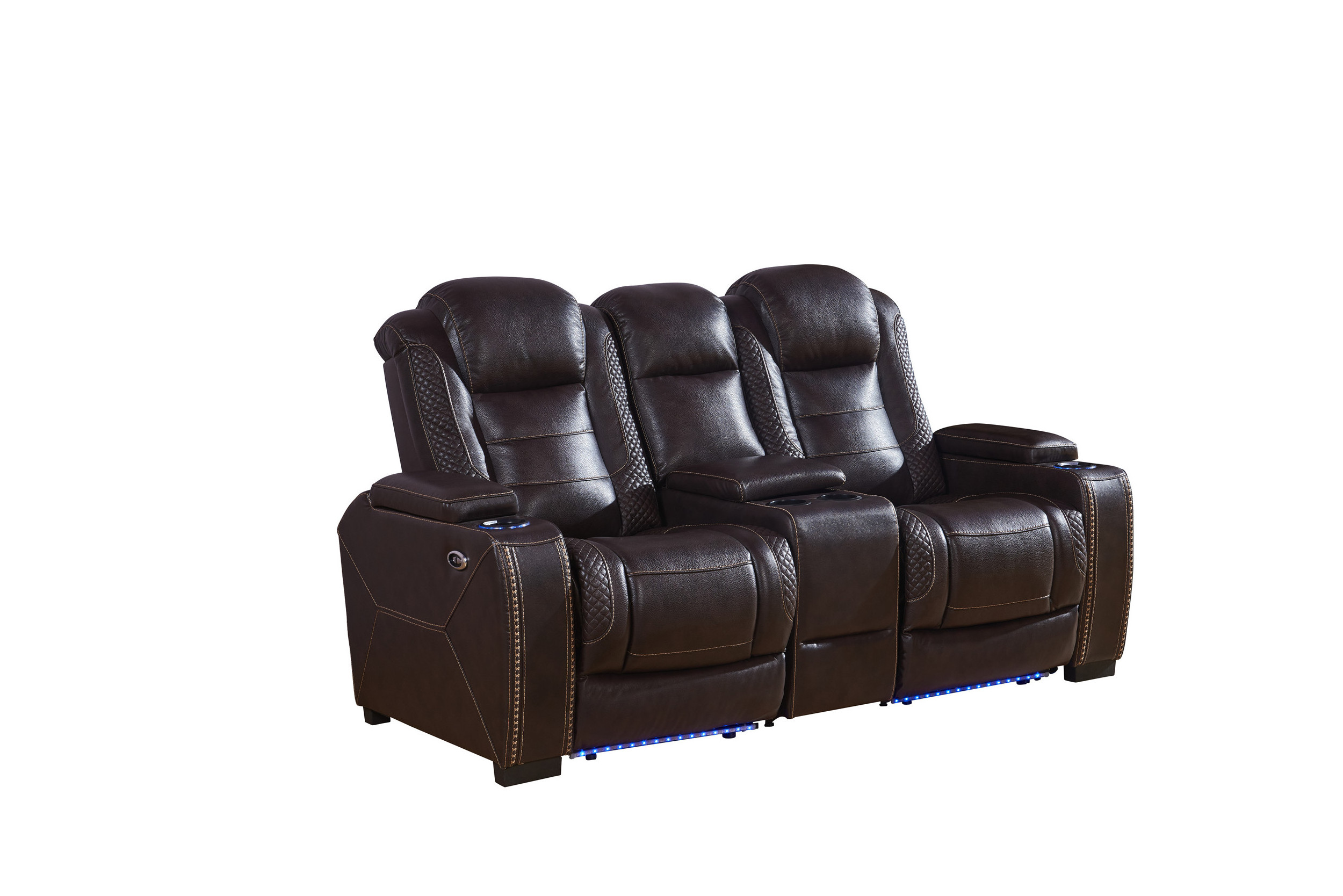 2024 Home Theatre Leather Power Electric Recliner Movie Theater Sofa Seating With LED Light