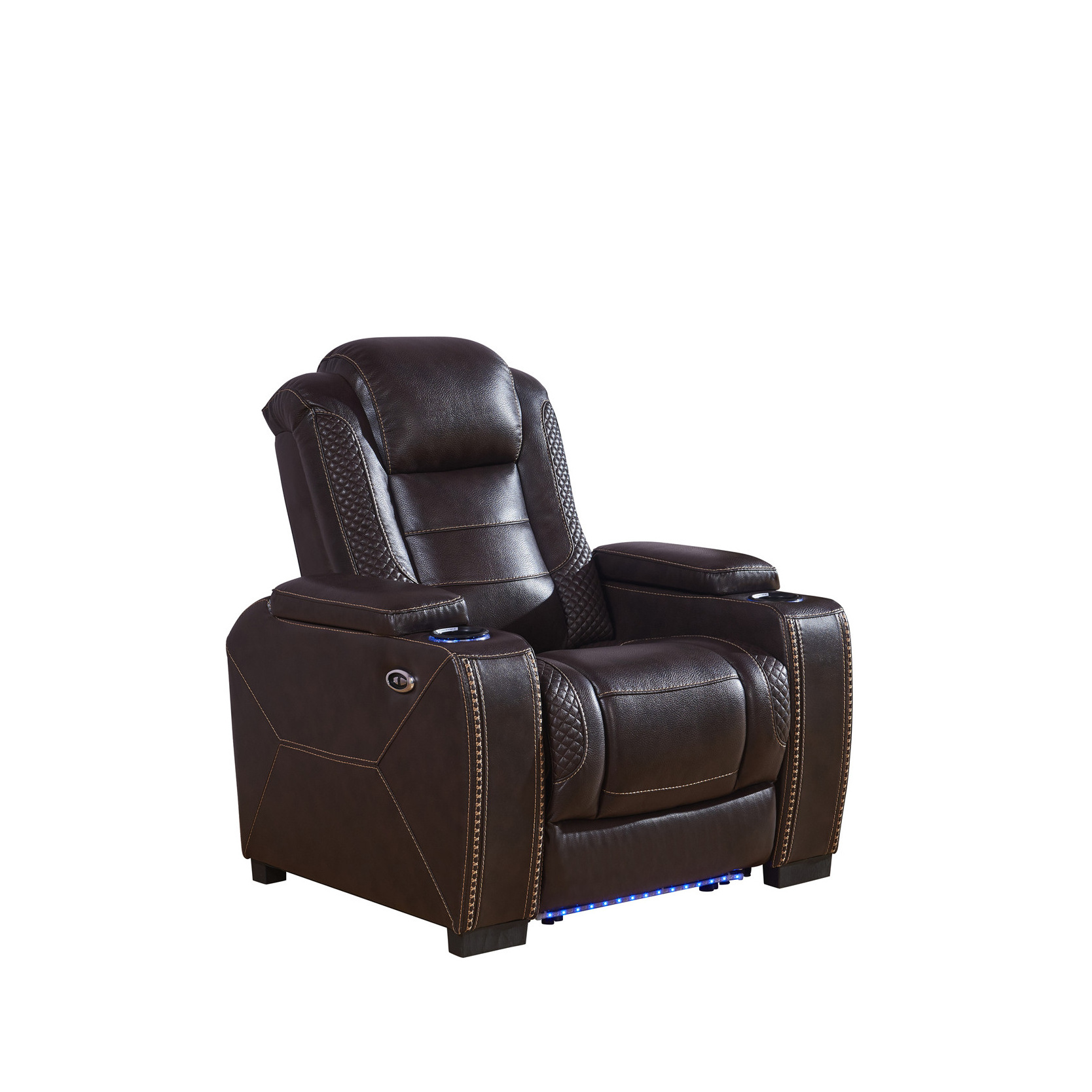 2024 Leather Electric Massage Recliner Sofa for Living Room Home Theater Seating with Cup Holders and LED