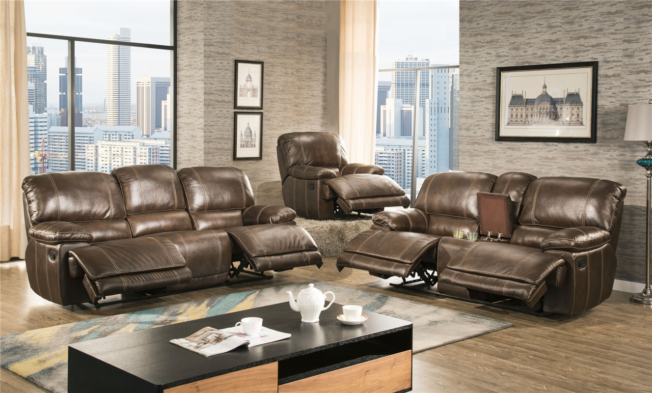 2023 Elegant luxury leather recliner  sofa furniture for european living room design