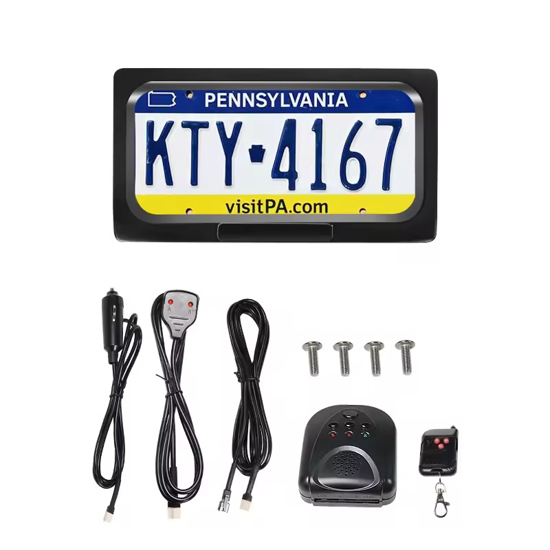 Single Pack USA Car Automatic Electric Retractable Curtain License Plate Frame