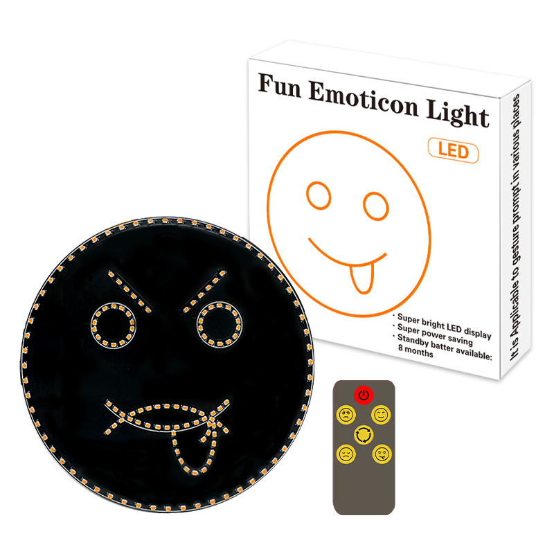 Car Emotion Light With Smile On Rear Window Expression Multi-function Warning Lamp Flashing LED Emotion Light